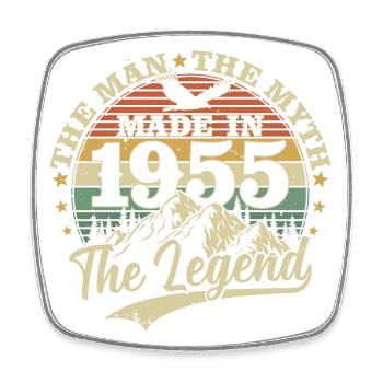 Vintage 1955 né homme mythe légende - Magnet carré - blanc - Devant