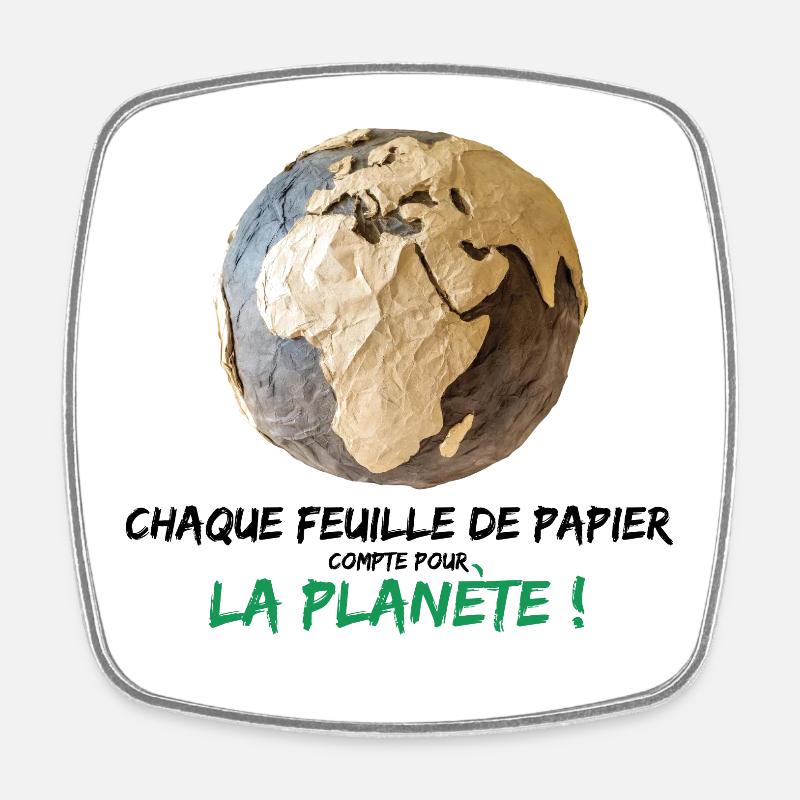 Chaque feuille de papier compte pour la planète - Magnet carré - blanc