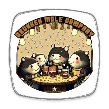 Drunken Mole Company - Square fridge magnet - white - Front