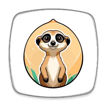 Meerkat Cute Illustration - Square fridge magnet - white - Front