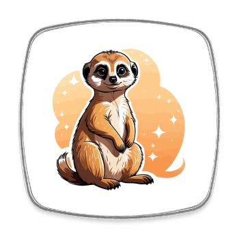 Meerkat Cute Illustration - Square fridge magnet - white - Front