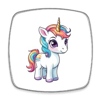 Illustration de licorne - Magnet carré - blanc - Devant