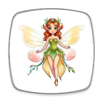 Fairy Fantasy Illustration - Square fridge magnet - white - Front