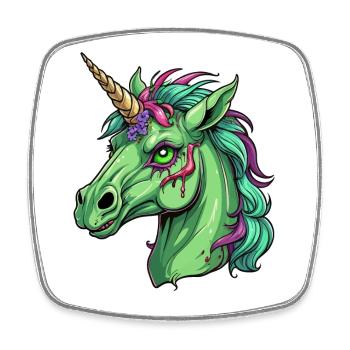 Illustration de licorne zombie - Magnet carré - blanc - Devant