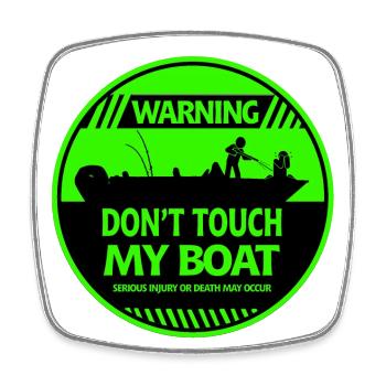 Boat Warning - Square fridge magnet - white - Front