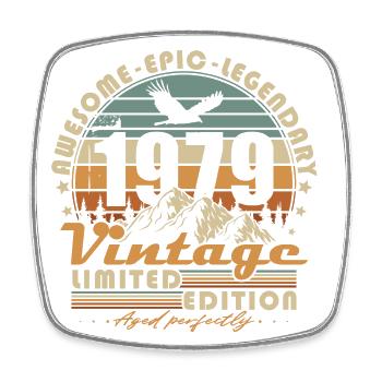 Vintage 1979 Vintage cadeau d’anniversaire rétro - Magnet carré - blanc - Devant