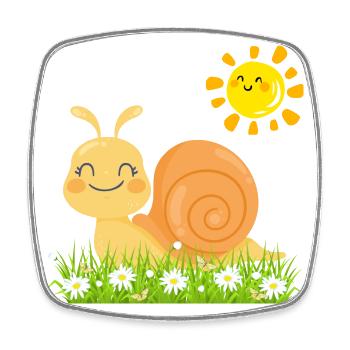 RADIENT SNAIL - Square fridge magnet - white - Front