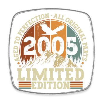 Vintage 2005 Vintage Cadeau D’anniversaire Rétro - Magnet carré - blanc - Devant
