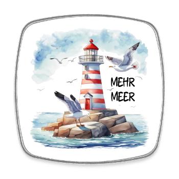 Plus de mer - Magnet carré - blanc - Devant
