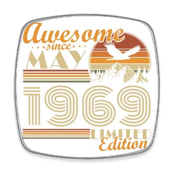 Mai 1969 Vintage né idée cadeau d’anniversaire - Magnet carré - blanc - Devant