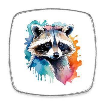 Waschbär Wasserfarben Illustration - Viereckiger Kühlschrankmagnet - Weiß - Vorne