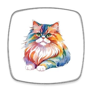 Perserkatze Wasserfarben - Viereckiger Kühlschrankmagnet - Weiß - Vorne