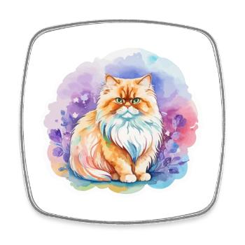 Perserkatze Wasserfarben - Viereckiger Kühlschrankmagnet - Weiß - Vorne