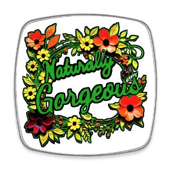 Naturally Gorgeous - Square fridge magnet - white - Front