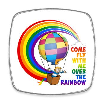 Fly with me over the rainbow. - Square fridge magnet - white - Front