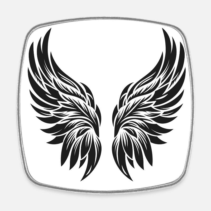 Angel wings - Square fridge magnet - white