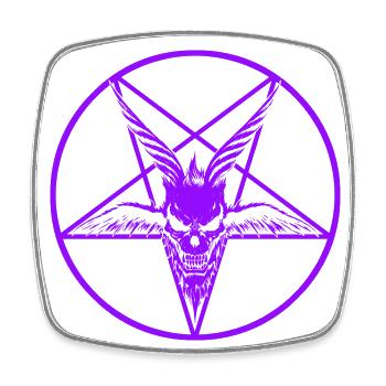 Satan Lila - Viereckiger Kühlschrankmagnet - Weiß - Vorne