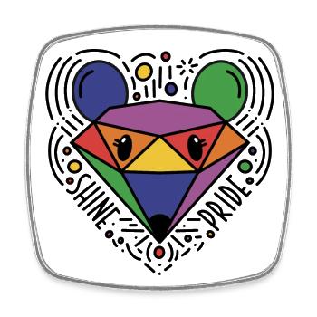 Shine Pride / LGBTQIA+ / pridedesigncontest2024 - Viereckiger Kühlschrankmagnet - Weiß - Vorne