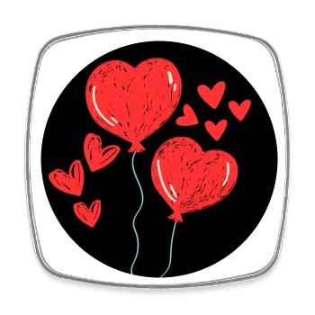Rotes Herzgeschenk, um Liebe zu zeigen - Viereckiger Kühlschrankmagnet - Weiß - Vorne