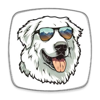 Pyrenäenberghund, Great Pyrenees, Hund - Viereckiger Kühlschrankmagnet - Weiß - Vorne