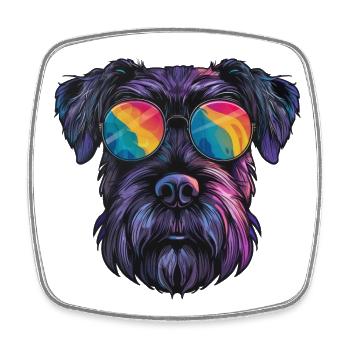 Riesenschnauzer, Giant Schnauzer, Hund - Viereckiger Kühlschrankmagnet - Weiß - Vorne