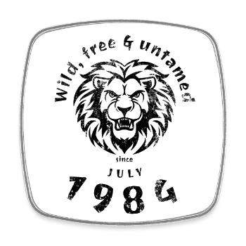 40e anniversaire Wild, libre et indompté depuis 07/1984 - Magnet carré - blanc - Devant