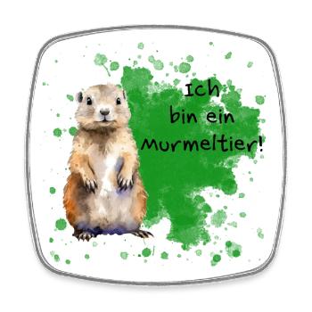 Ich bin ein Murmeltier! - Viereckiger Kühlschrankmagnet - Weiß - Vorne