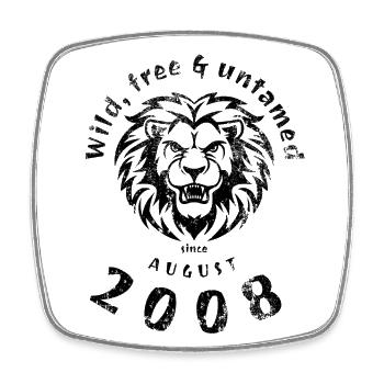 16. Geburtstag Wild, free & untamed since 08/2008 - Square fridge magnet - white - Front