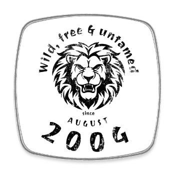 20. Geburtstag Wild, free & untamed since 08/2004 - Viereckiger Kühlschrankmagnet - Weiß - Vorne