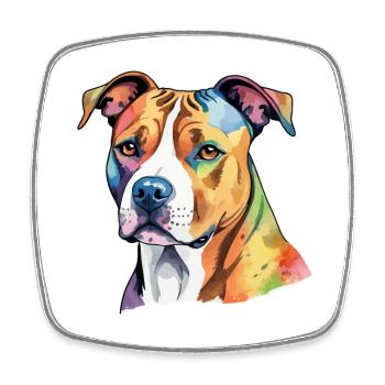 American Staffordshire Terrier Wasserfarben - Viereckiger Kühlschrankmagnet - Weiß - Vorne