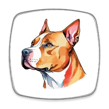 American Staffordshire Terrier Wasserfarben - Viereckiger Kühlschrankmagnet - Weiß - Vorne