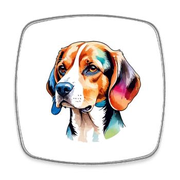 Beagle Wasserfarben - Viereckiger Kühlschrankmagnet - Weiß - Vorne
