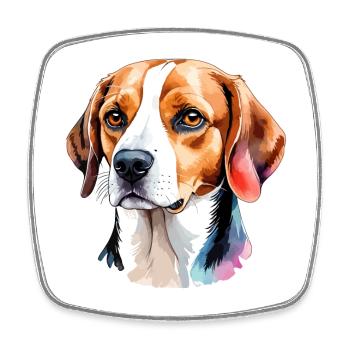 Beagle Wasserfarben - Viereckiger Kühlschrankmagnet - Weiß - Vorne