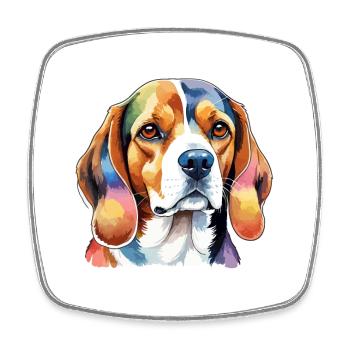 Beagle Wasserfarben - Viereckiger Kühlschrankmagnet - Weiß - Vorne