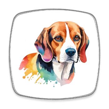 Beagle Wasserfarben - Viereckiger Kühlschrankmagnet - Weiß - Vorne