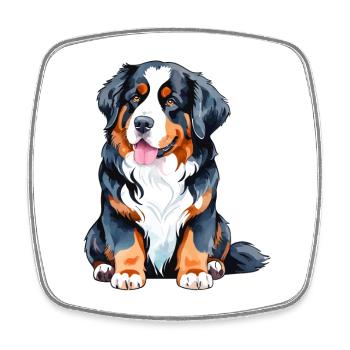 Berner Sennenhund Wasserfarben - Viereckiger Kühlschrankmagnet - Weiß - Vorne