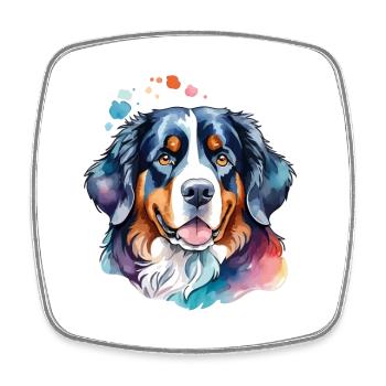 Berner Sennenhund Wasserfarben - Viereckiger Kühlschrankmagnet - Weiß - Vorne