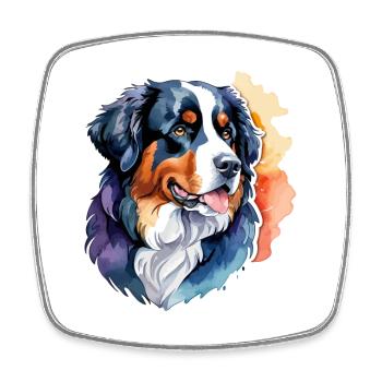 Berner Sennenhund Wasserfarben - Viereckiger Kühlschrankmagnet - Weiß - Vorne
