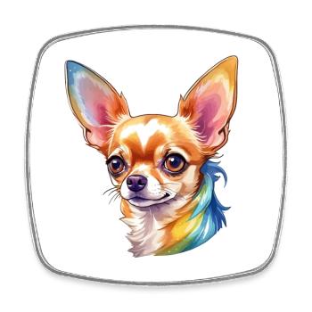 Chihuahua Watercolor - Square fridge magnet - white - Front