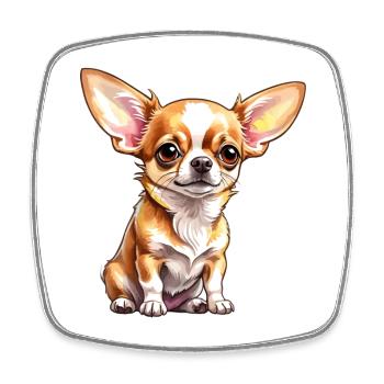 Chihuahua Watercolors - Square fridge magnet - white - Front