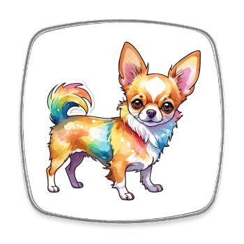 Chihuahua Watercolors - Square fridge magnet - white - Front