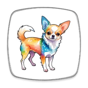 Chihuahua Watercolors - Square fridge magnet - white - Front