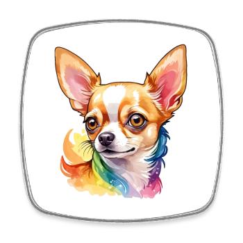 Chihuahua Watercolors - Square fridge magnet - white - Front