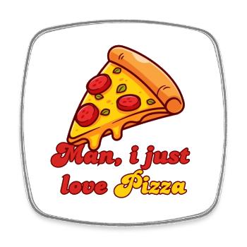 Pizza slice - Square fridge magnet - white - Front