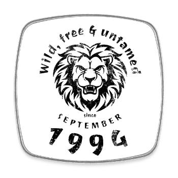 30. Geburtstag Sauvage, libre et indompté depuis 09/1994 - Magnet carré - blanc - Devant