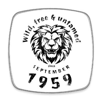 65e anniversaire Sauvage, libre et indompté depuis 09/1959 - Magnet carré - blanc - Devant