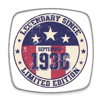 88ème Anniversaire Millésime Septembre 1936 Millésime 36 - Magnet carré - blanc - Devant