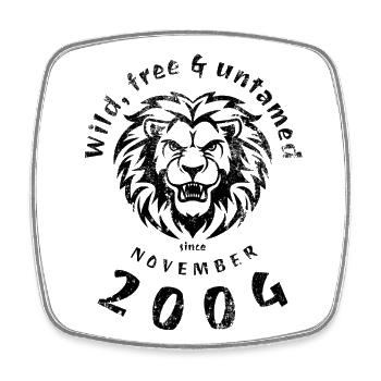 20. Geburtstag Wild, free & untamed since 11/2004 - Viereckiger Kühlschrankmagnet - Weiß - Vorne