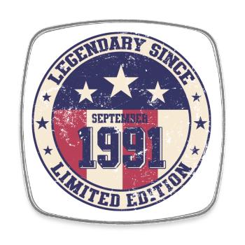 33rd Birthday Legend September 1991 Volume 91 - Square fridge magnet - white - Front