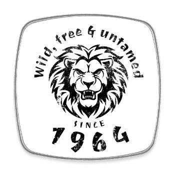 60th Birthday Wild, free & untamed since 1964 - Square fridge magnet - white - Front